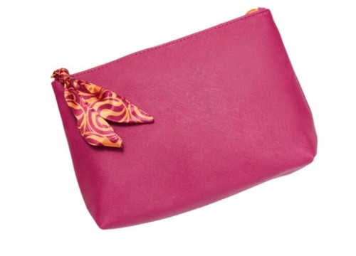 Astuccio trucco viaggio cosmetici cerniera regalo bellezza borsa ecopelle viola - Foto 2 di 5