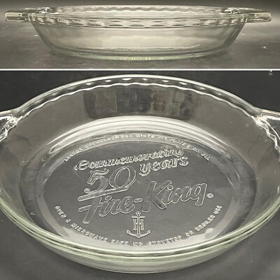 Fire King N1075 Commemorative 50th Anniversary Pie Plate 1992 Made in USA 9.5''d