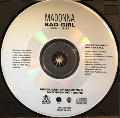 Madonna – Bad Girl (1993) Maverick – PRO-CD-5888 promo CD NEW 