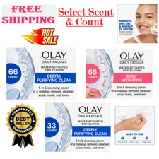 Olay Daily Facials Deeply Purifying Clean 5-in-1 Cleansing Wipes.Select Scent&Ct