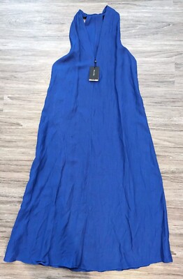 Massimo Dutti Blue Maxi Halter Dress Women's Size Small NWT
