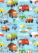 Premium Wrapping Paper Set of 4 Sheets Size 34 x 25 inch car truck 18-9258