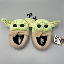 Star Wars The Mandalorian The Child Baby Yoda Kids Slippers, Sz 9-10.