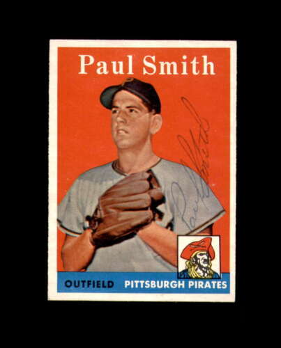 Paul Smith Signed Authentic 1958 Topps Pittsburgh Pirates Autograph