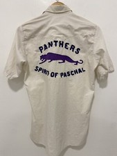 VTG 50'S 60s PURPLE PANTHERS PASHCHAL H BAR C CHAINSTITCH WESTERN SHIRT M L RARE