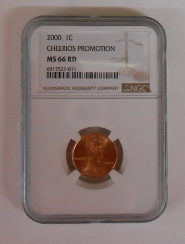 2000 CHEERIOS PROMOTION LINCOLN MEMORIAL CENT - NGC MS 66 RD