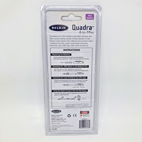 Stylet portable Belkin Quadra 4 en 1 série Pro (F8U0304), neuf, scellé - Photo 2 sur 4