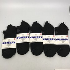 BOMBAS Men's Black Lot of 5 Low Ankle Socks, Size XL Shoe 13.5-16 Arch Pairs