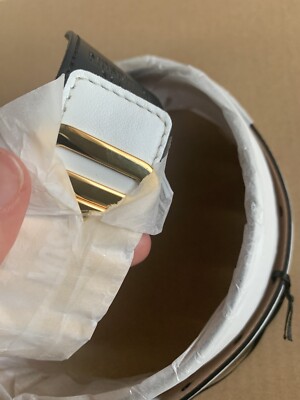 Moschino White Leather Belt Gold Logo Size 42 Statement Buckle Moschino Women main image 4