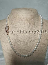 new 7-8MM AAA++ GENUINE WHITE  AKOYA PEARL NECKLACE 18" can choose