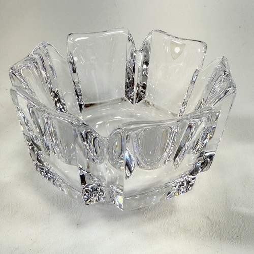 Orrefors Clear Crystal Bowl Corona by Lars Hellsten Signed LH 4384-12 6"W x 4"H - Picture 2 of 5