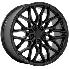 22x9 +27 F, 22x10.5 +38 R, Niche NC277 Calabria 5 5x112 Black Wheels (Set of 4)