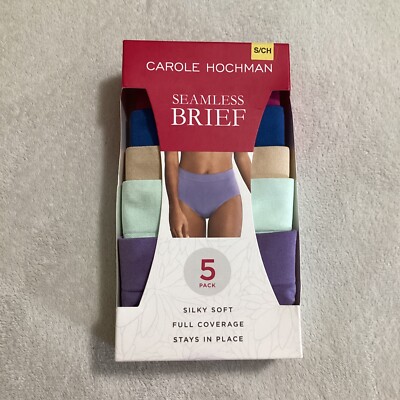 Carole Hochman Panties Womens Small Seamless Briefs 5 Pack Silky Full 