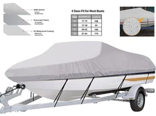Boat Cover Fits V-Hull Fish and Ski Pro Style Runabout Bass Boats 11FT to 24FT