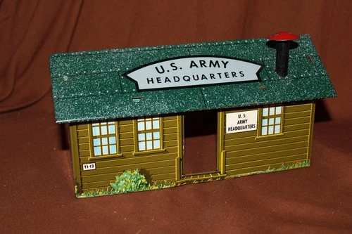 Vintage 1950's Marx U.S. Armed Forces Small T1-12 Training Center Tin Building