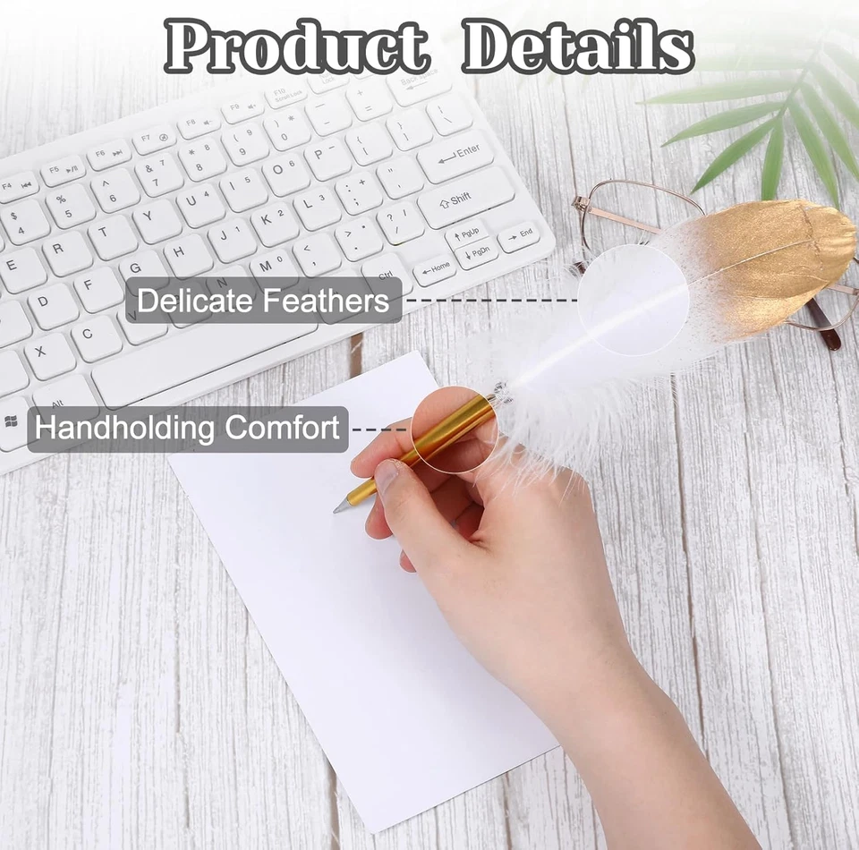 Schreibfeder Set mit 5 Ersatzpatronen Kalligraphie Füller Stifte Weiß - Bild 3 von 4