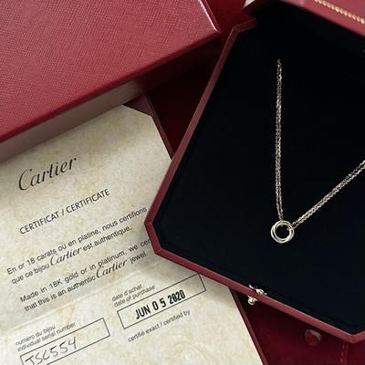 Cartier Trinity Pendant Necklace Mini Model 18K White Gold Yellow