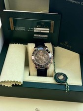 Rolex Daytona Cosmograph Ceramic Bezel Crocodile Strap Rose Gold Watch 116515LN 6