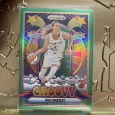 2025 Panini Prizm WNBA Groovy #12 Paige Bueckers Green Prizm RC Dallas Wings SSP