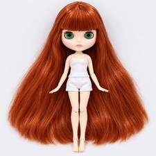 ICY Blythe Doll 1/6 BJD White Matte Skin Long Straight Red Hair Pouting Lips
