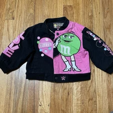 JH Design Vintage Nascar M&M Pink Racing Jacket Youth Toddler Girls 2T