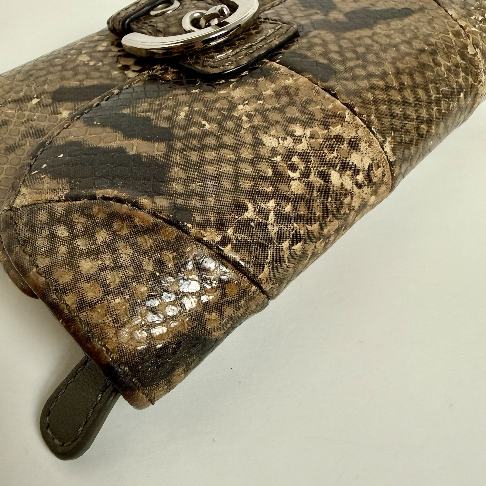Coach Soho Python Embossed Snakeskin Leather Wall… - image 6