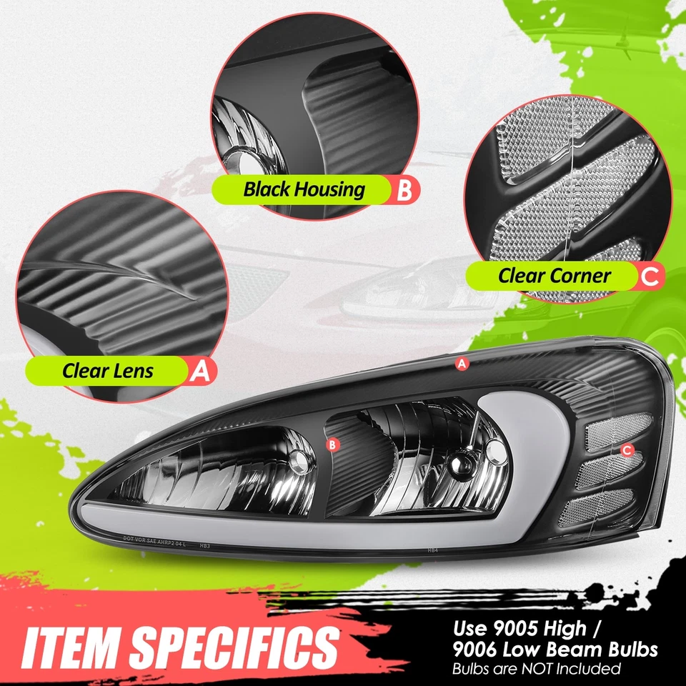 顺序动画启动 RGB LED DRL 车头灯适用于庞蒂亚克大奖赛 04-08 — 第 2/4 张图片