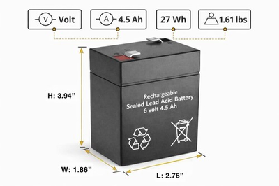 #ad #ad 6 Volt 4.5 AH Sealed Led Acid Battery $12.50