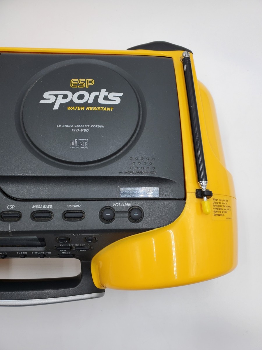 SONY CFD-980 CDラジカセ Sony ESP Sports CFD-980 Water Resistant CD/Radio/Cassette