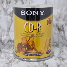 Sony CD-R 80 min 700MB Recordable Blank Discs 100 Pack 48x New Sealed