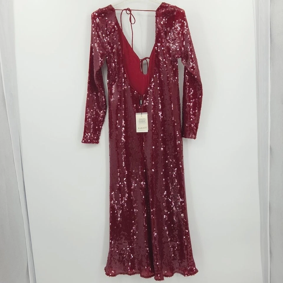 Bardot Verona Midi Maxi Dress Size 12 Red Sequined Dance Party Glam Mobwife Sexy - Image 2 of 4