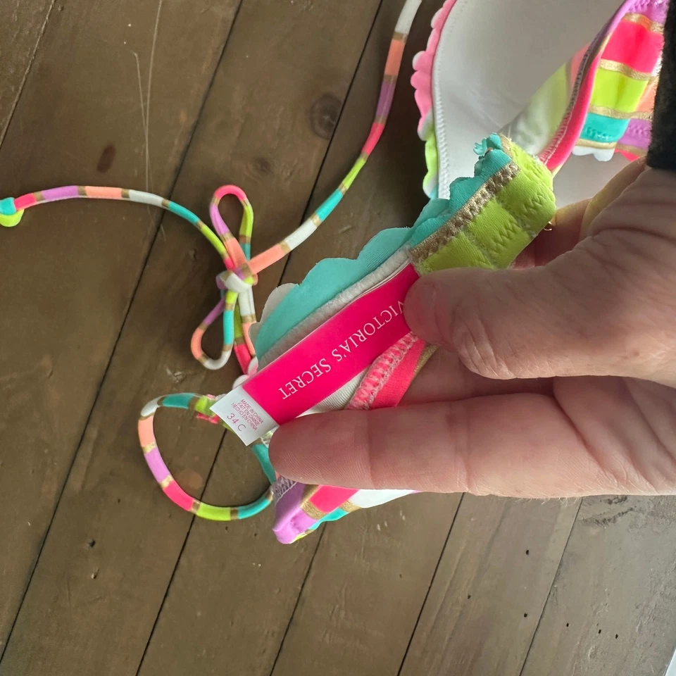 Victoria's Secret 2014 彩虹条纹比基尼上衣 - 34C — 第 4/4 张图片