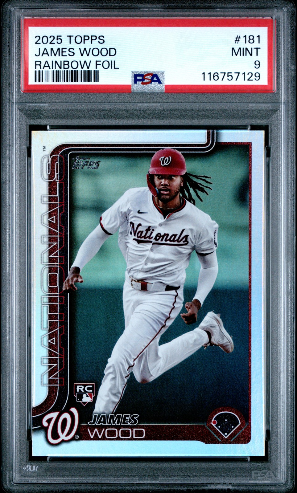 2025 TOPPS RAINBOW FOIL #181 JAMES WOOD PSA 9