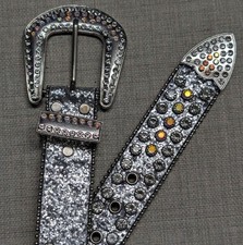 vintage Y2K studded belt RHINESTONE glitter 32 statement WESTERN cowboy rodeo