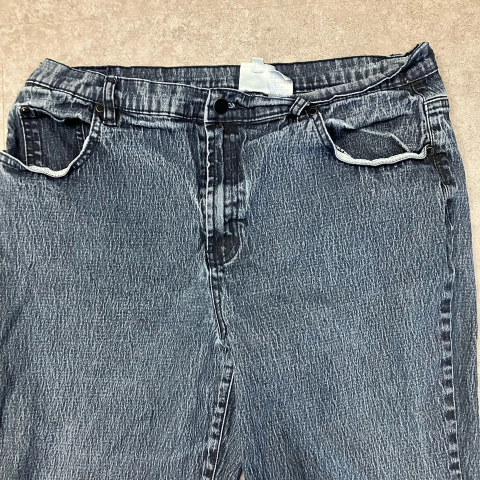 DG2 by Diane Gilman Women's Size 16 Acid Wash Dark Blue Denim Jeans - Image 2 of 4
