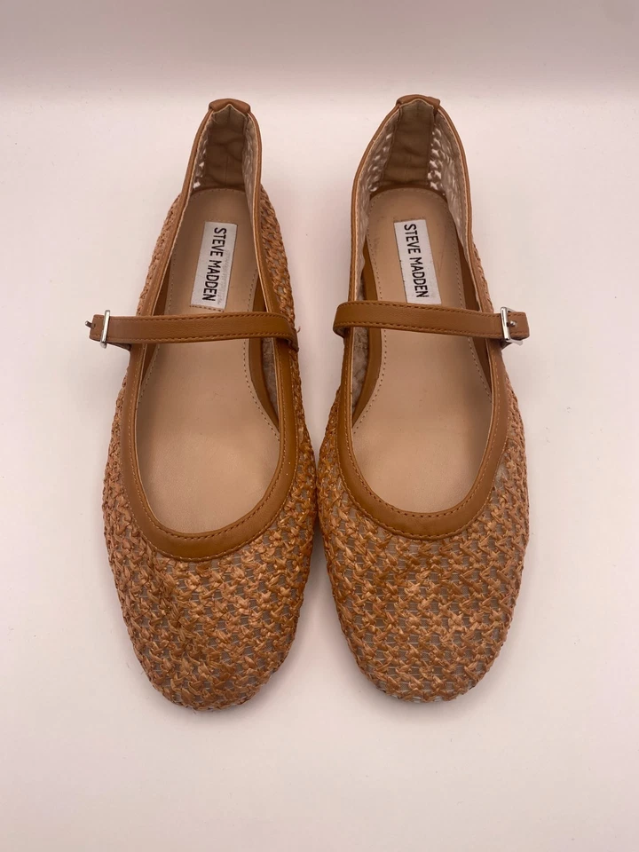 Steve Madden Mujer Caeli Mary Jane Tostado Plano Talla 7.5 Foto 3 de 4