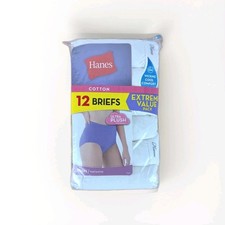 NEW 12 Pair Hanes Womens Sz 9 Cotton Tagless High Rise Panties Underwear XXL