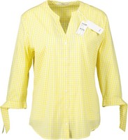 Neu! Brax Velia Damen Bluse 3/4 Arm Gelb-Weiß Kariert Gr. 40
