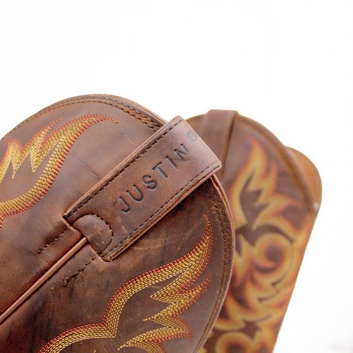 Justin Boots Sorrel Apache Stampede Brown Leather Western Boots Men's Size 9 - Picture 9 of 12