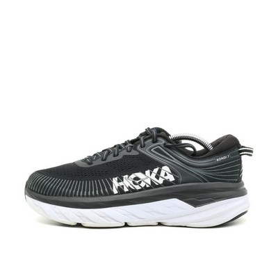 Hoka One Damen Bondi 7 Wide Sportschuh Schwarz Weiß Mesh Laufschuh EU 40 2/3