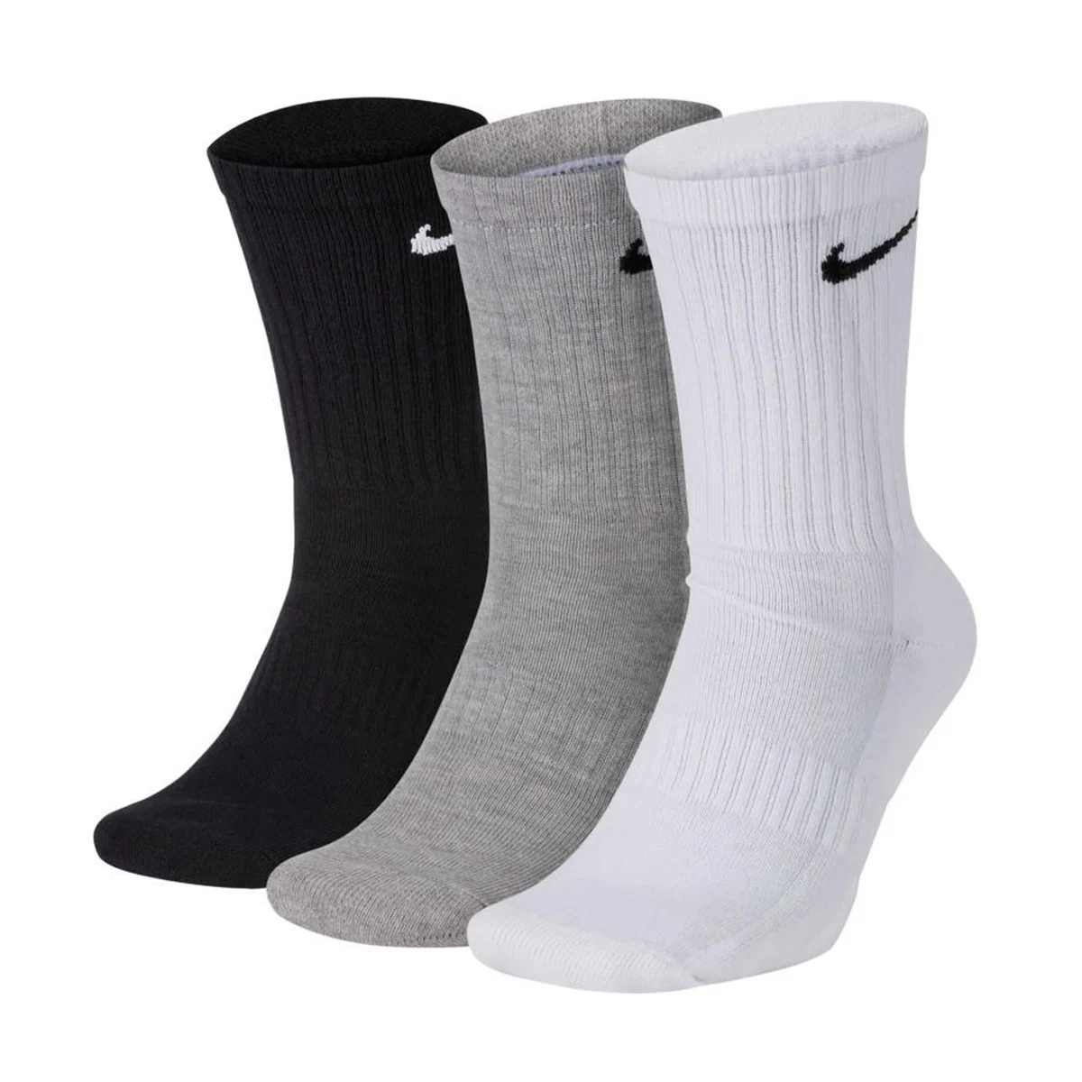 NIKE Unisex 3er Pack Sportsocken - Everyday, Cotton Cushioned Crew, einfarbig...