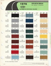 1979 Ford Lincoln Continental Versailles Mercury Thunderbird Mustang Paint Chips 1979 Ford Lincoln Continental Versailles Mercury Thunderbird Mustang Paint Chips