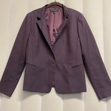 Lafayette 148 New York Women's Blazer Jacket Size 8 Wool Quiet Luxury Burgundy