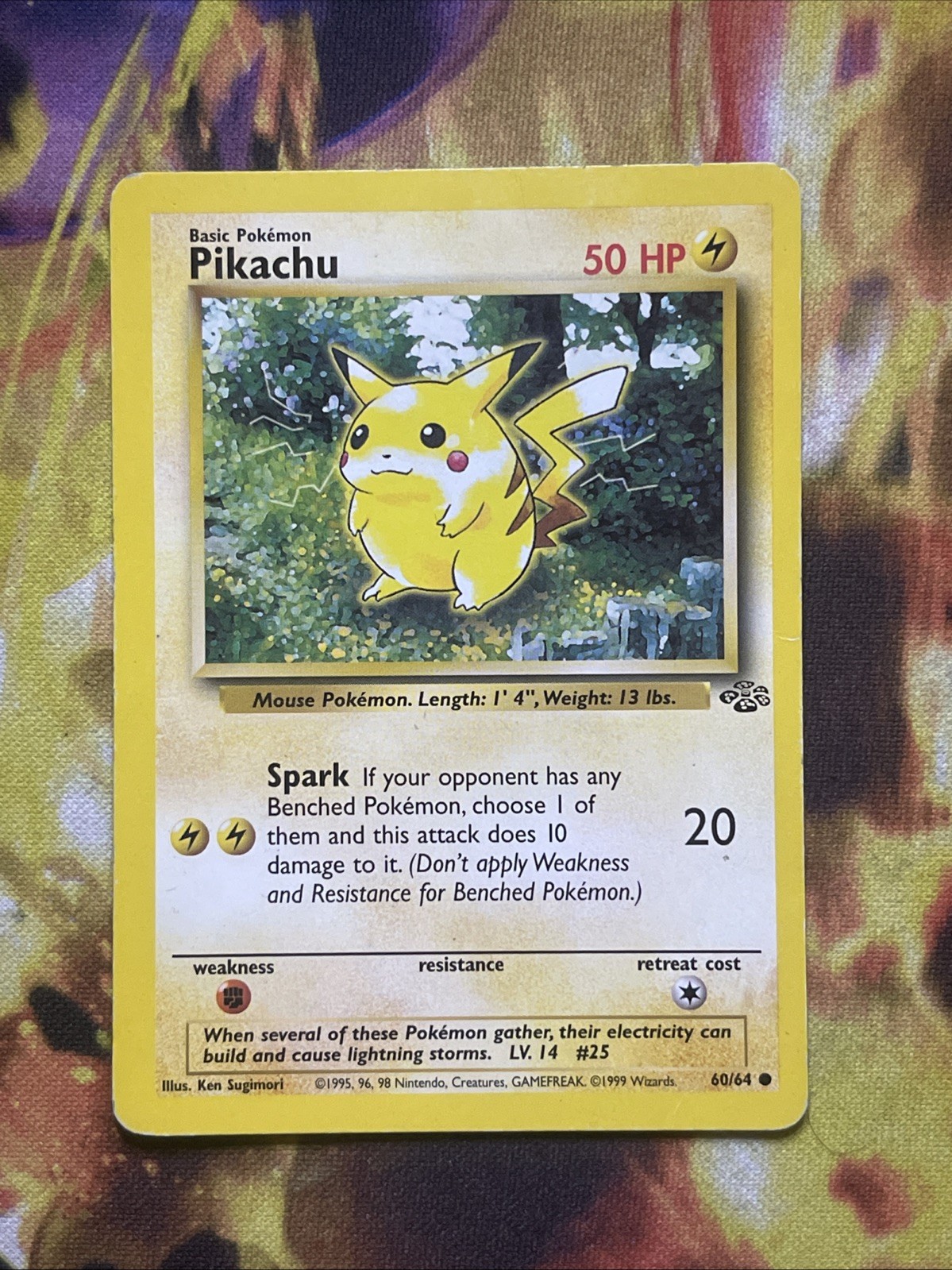 PIKACHU Jungle 60/64 Pokemon WOTC Card Unlimited MP