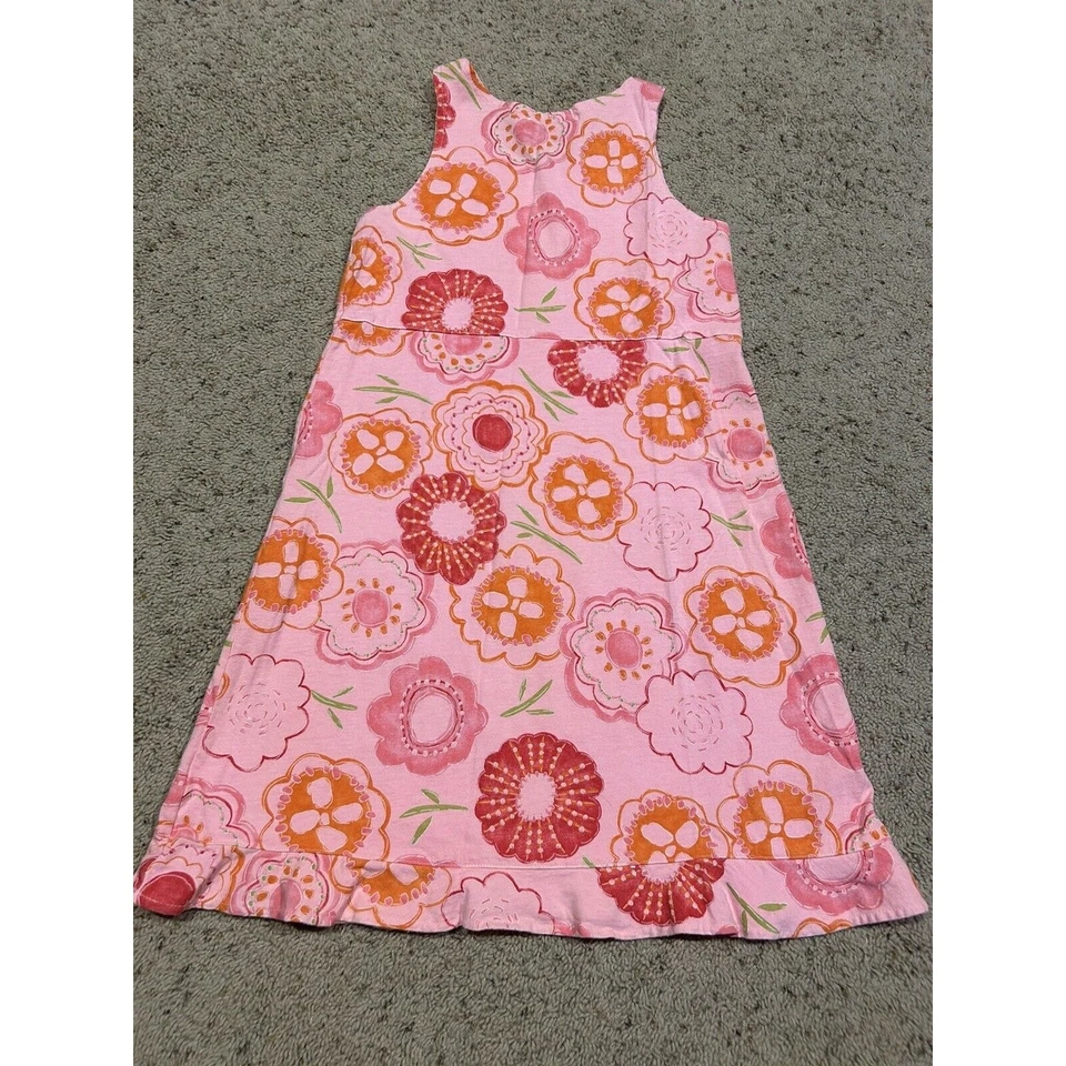 VESTIDO Fresh Produce Talla M Niñas 100% Algodón Floral Sin Mangas ROSA Z24 Foto 4 de 4