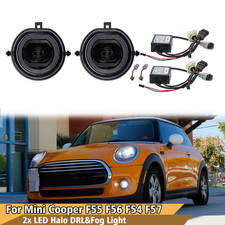 For Mini Cooper 2014-18 F54 F55 F56 F57 White Led Fog Light Whalo Ring Drl Kit