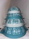 Gorgeous Vintage Pyrex Set Of 4 Amish Butterprint Cinderella Bowl Set