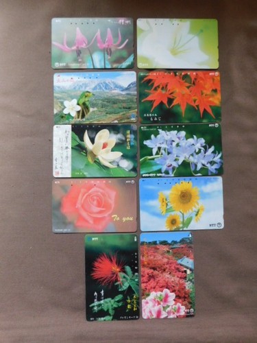 10 Kaarten gebruikt Japan - Flowers