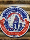 VINTAGE GREAT SMOKY MOUNTAINS PORCELAIN SIGN OLD 1934 TN NATIONAL PARK SMOKIES