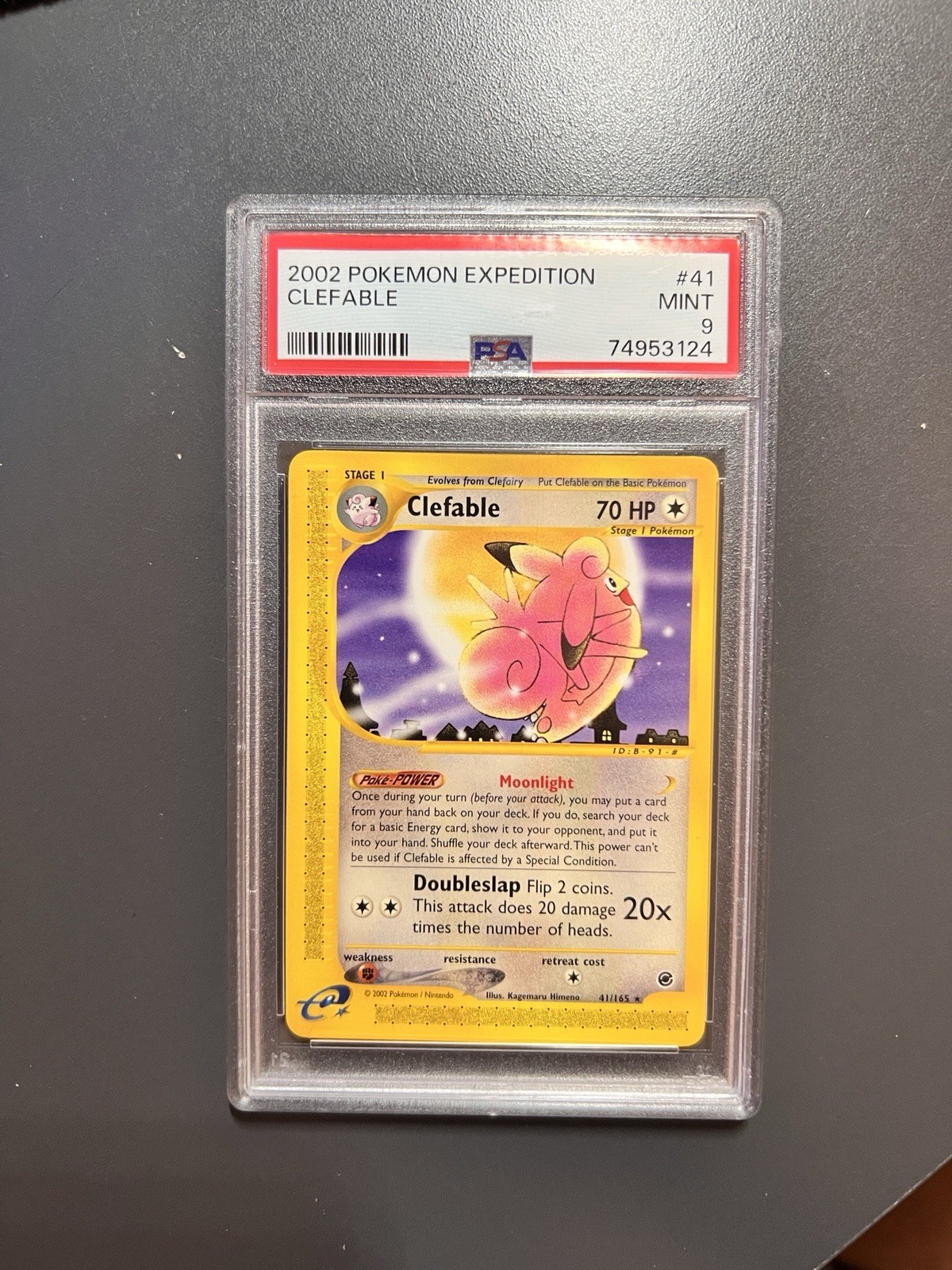 2002 Pokemon TCG Expedition Clefable PSA 9 E READER